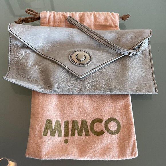 MIMCO Dove Grey Electro Envelope Clutch Wristlet - Picture 9 of 9